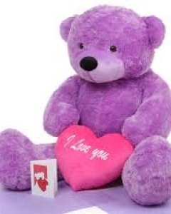 4 ft giant lavender Teddy Bear with pillow